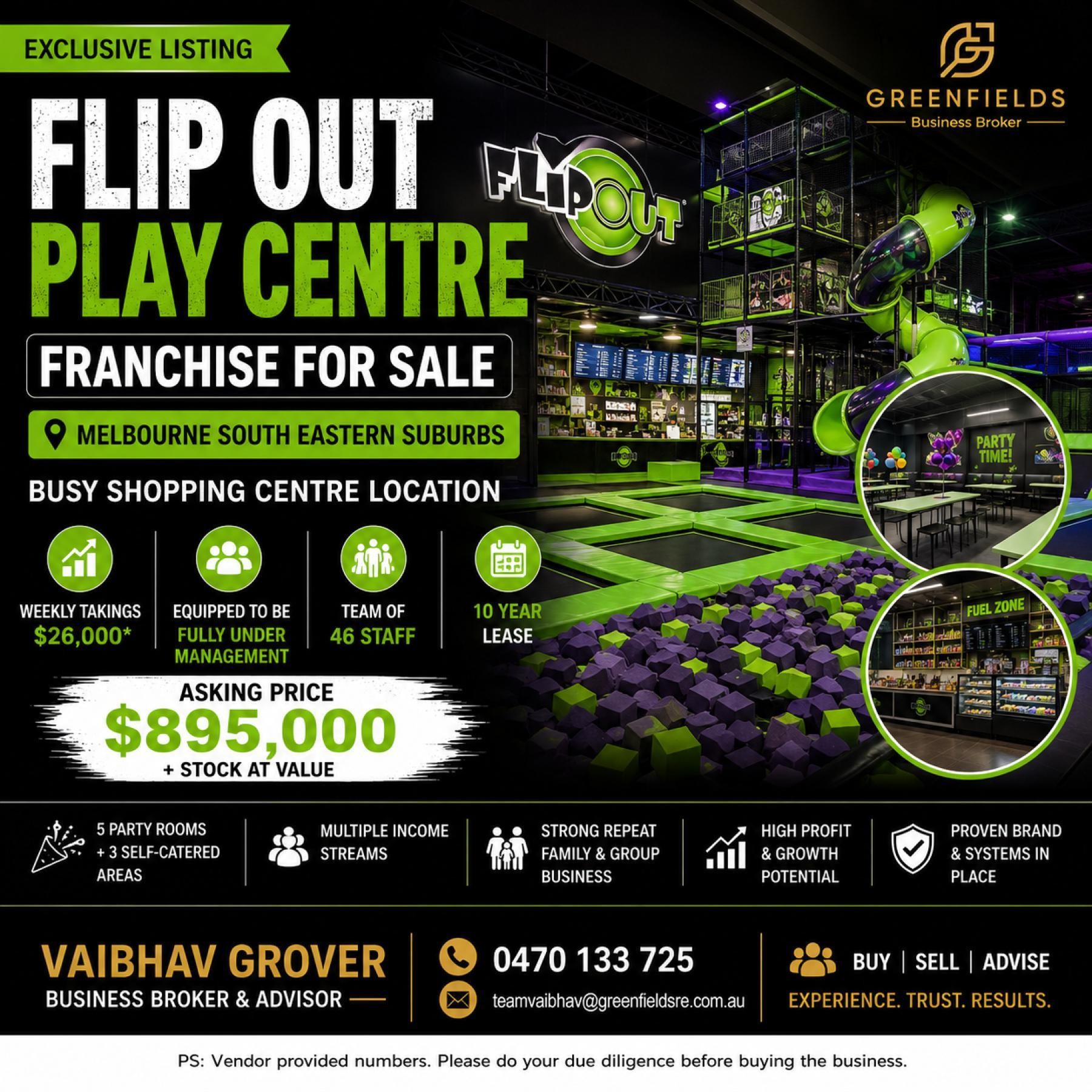 Profitable Flip Out Play Centre Franchise For Sale | Melbourne South Eastern Suburbs