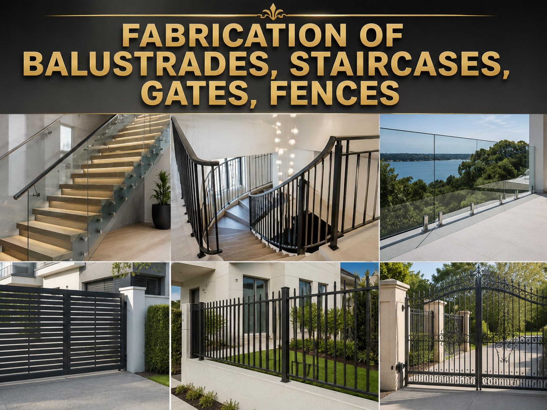 FABRICATION OF BALUSTRADES, STAIRCASES, GATES, FENCES