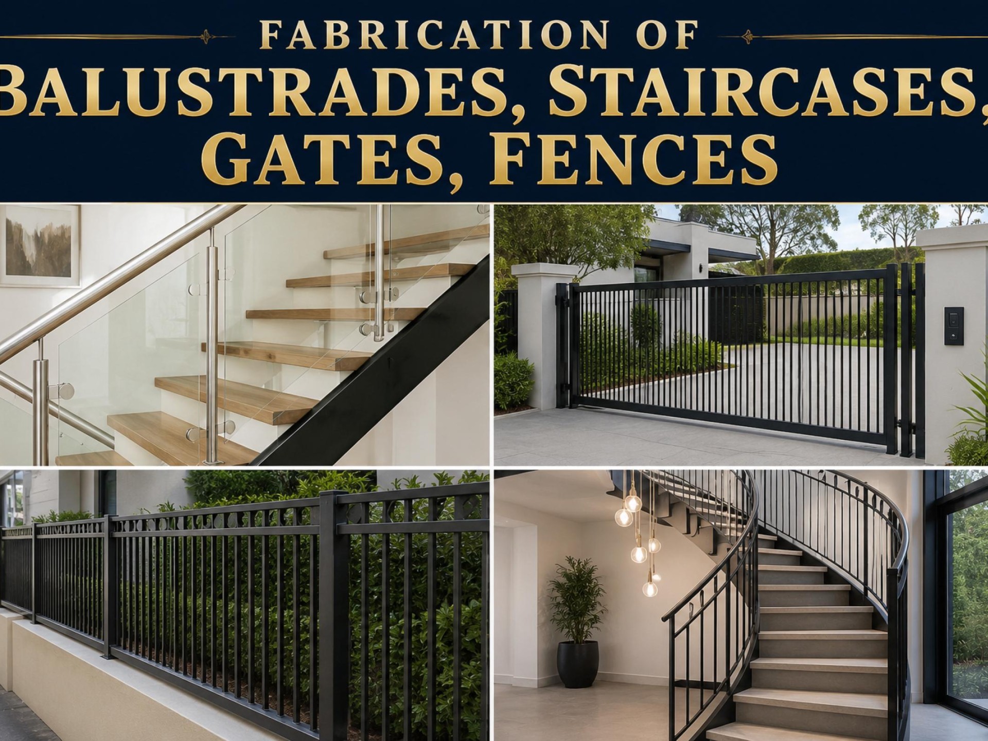 FABRICATION OF BALUSTRADES, STAIRCASES, GATES, FENCES